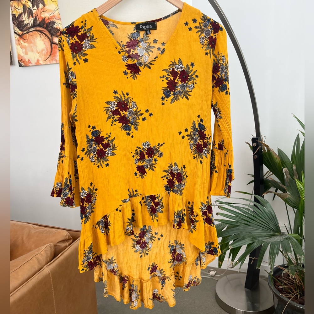 Papillon High Low Bell Sleeve Tunic